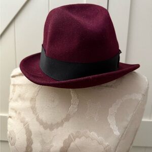 Baileys Burgundy Fedora Hat-large – 100% wool